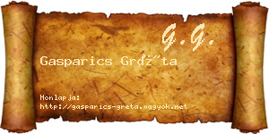 Gasparics Gréta névjegykártya
